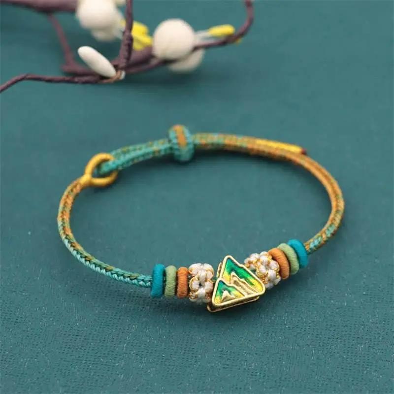 star8s  handmade eight - thread peace knot peach - blossom knot bracelet: chinese - style lucky and fashionable accessory star8s