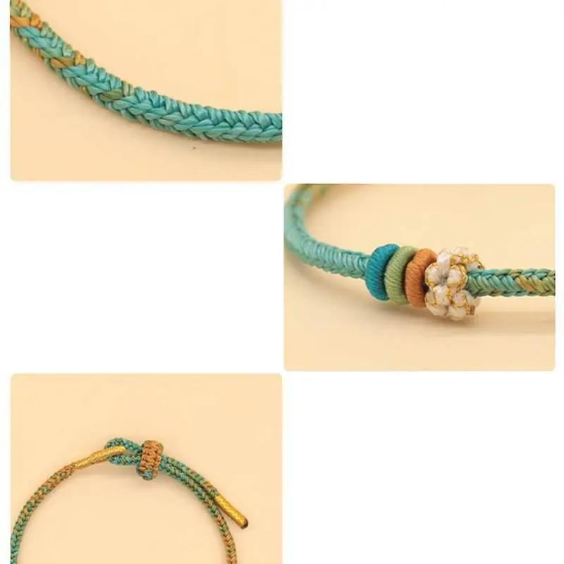 star8s  handmade eight - thread peace knot peach - blossom knot bracelet: chinese - style lucky and fashionable accessory star8s