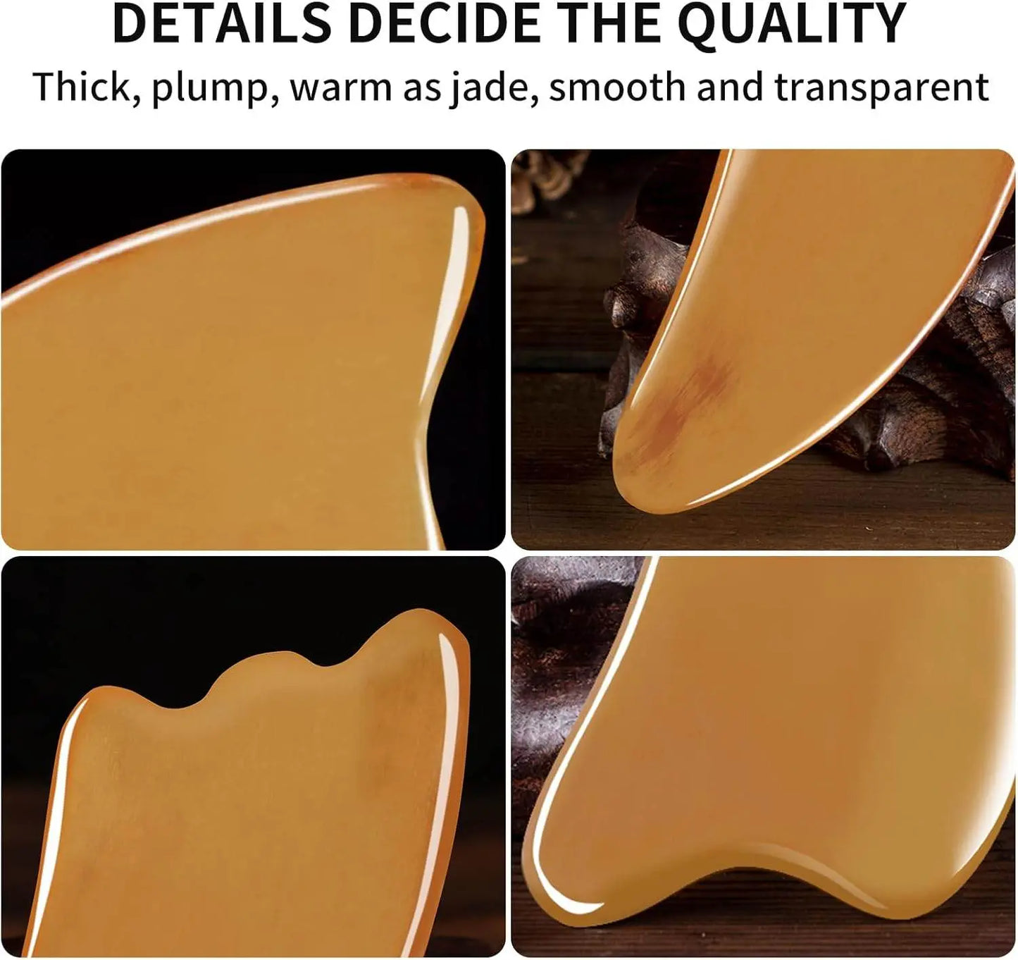 star8s natural horn gua sha scraping plate, spa massage tool, traditional chinese body massager, acupuncture scraper made of ox horn - star8s