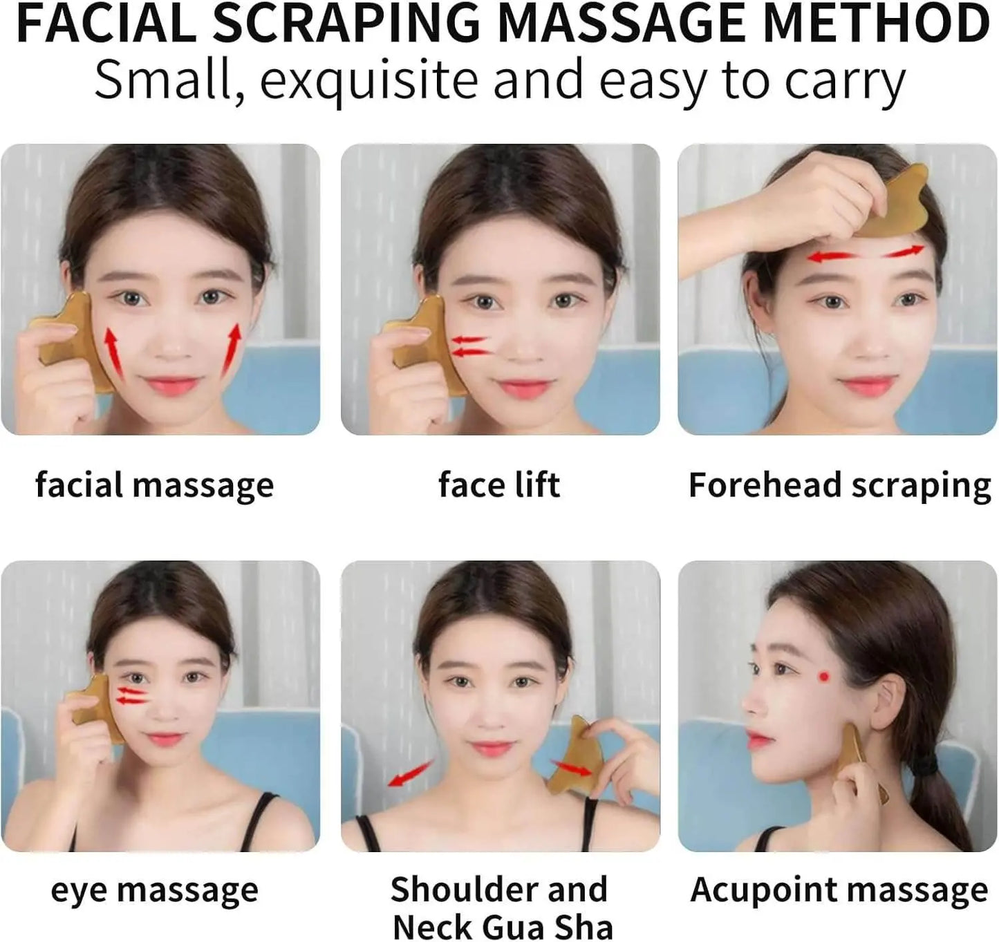 star8s natural horn gua sha scraping plate, spa massage tool, traditional chinese body massager, acupuncture scraper made of ox horn - star8s