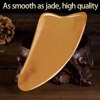 STAR8S Natural Horn Gua Sha Scraping Plate, SPA Massage Tool, Traditional Chinese Body Massager, Acupuncture Scraper made of Ox Horn - STAR8S