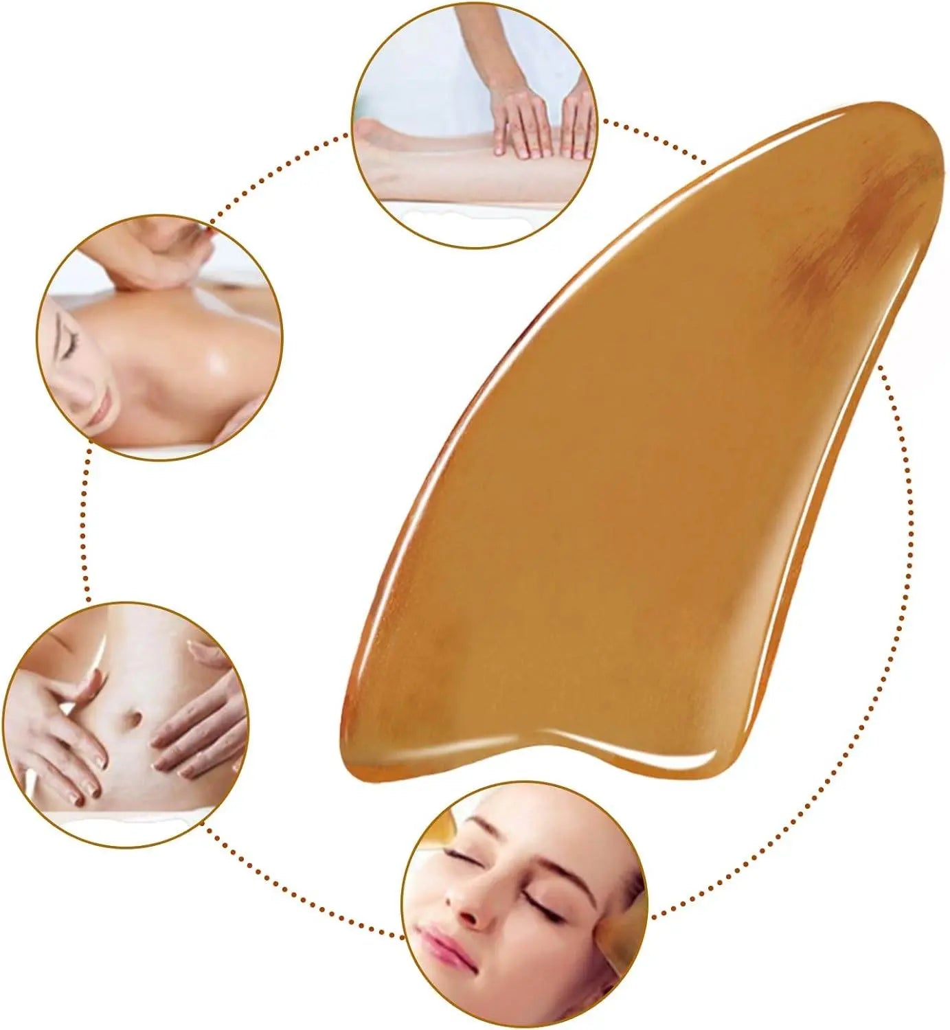 STAR8S Natural Horn Gua Sha Scraping Plate, SPA Massage Tool, Traditional Chinese Body Massager, Acupuncture Scraper made of Ox Horn - STAR8S