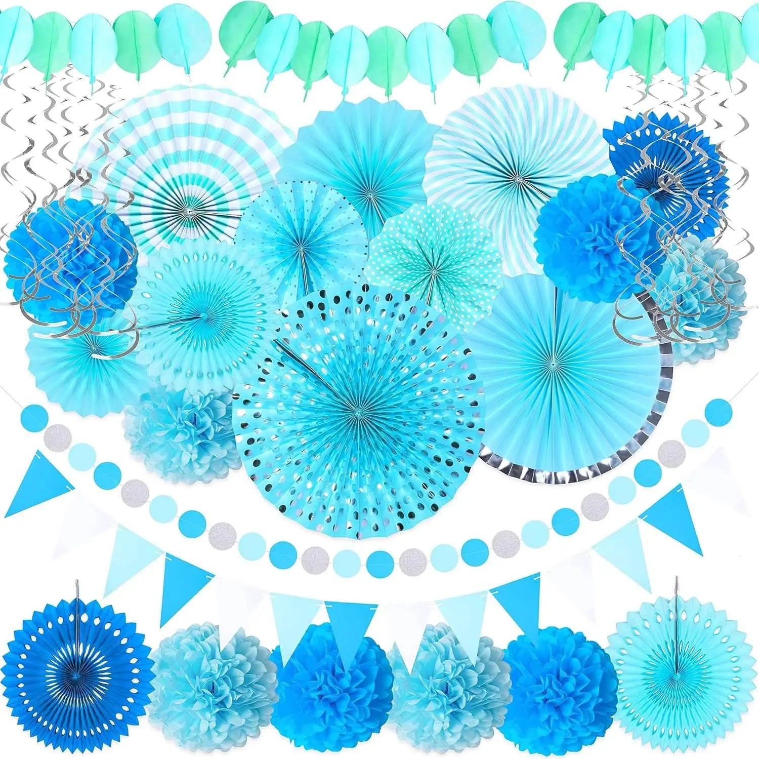 STAR8S Party Decorations Paper Fan Hanging Set - Birthday,Bridal/Baby Shower,Bachelorette,Wedding Decor (Pink) - STAR8S