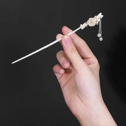 STAR8S White Jade Flower Blessing Hairpin: Chinese Ancient - style Exquisite Hair Accessory STAR8S