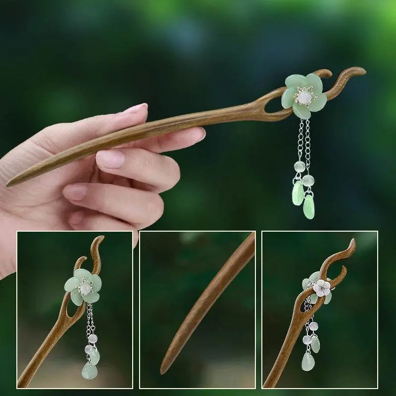 sandalwood chinese - style hairpin, stylish for hanfu & daily updo - star8s