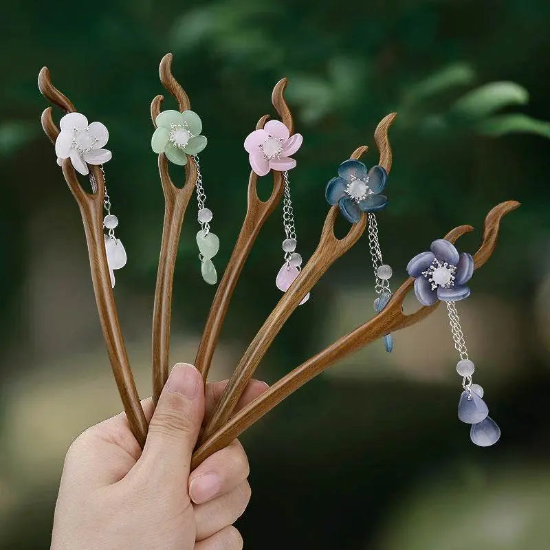sandalwood chinese - style hairpin, stylish for hanfu & daily updo - star8s
