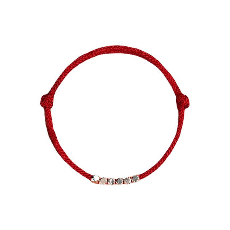 Silver Fragment Red String Bracelet - Minimalist Handcrafted Bracelet for Couples & Friends | Adjustable & Durable - STAR8S