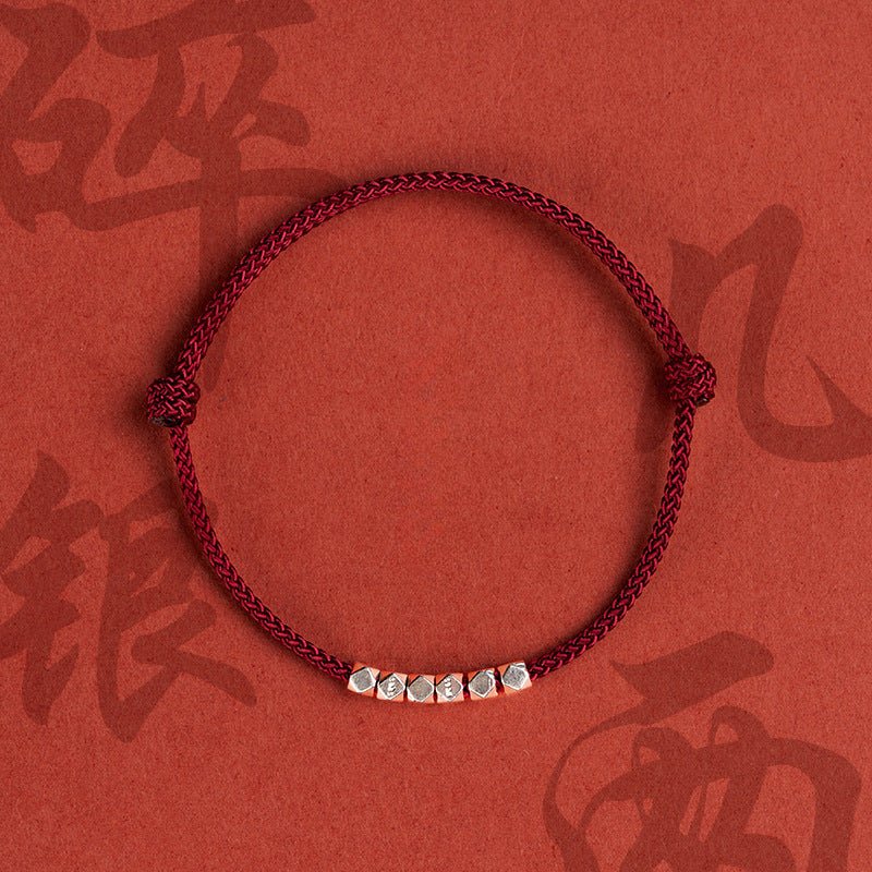 silver fragment red string bracelet - minimalist handcrafted bracelet for couples & friends | adjustable & durable - star8s