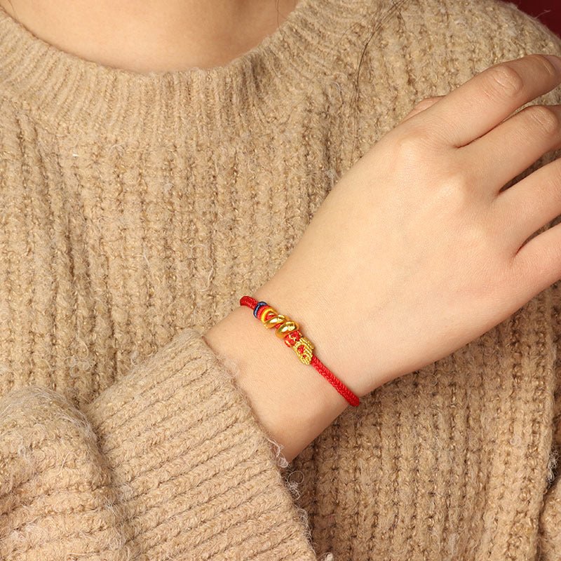 snake year handcrafted red string bracelet – good luck & prosperity charm for men and women - star8s