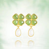 Sophisticated & Luxe Green Jade Earrings: 925 Silver Hetian Jade Spinach Green Clover | STAR8S