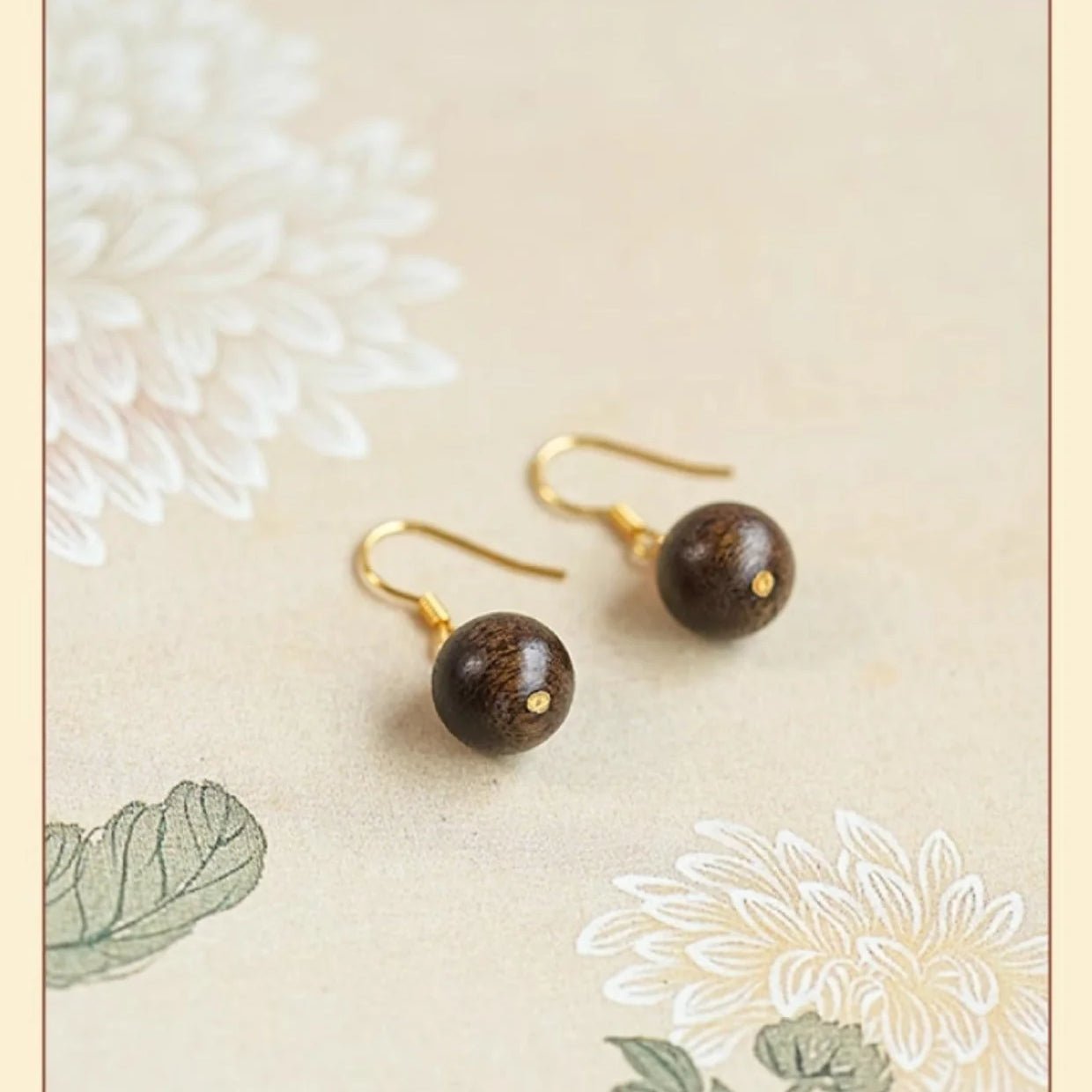 Sterling Silver Ear Studs - Chinan Agarwood, 925 Silver Earrings | STAR8S - STAR8S