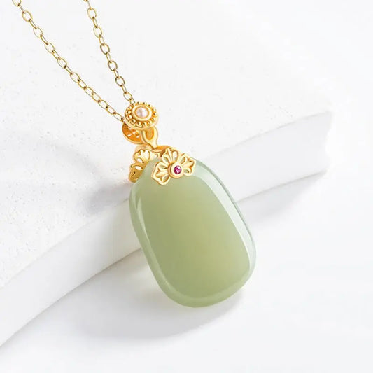Stylish & Elegant Inlaid Jade Pendant: Hetian Jade Safe S925 Unisex | STAR8S