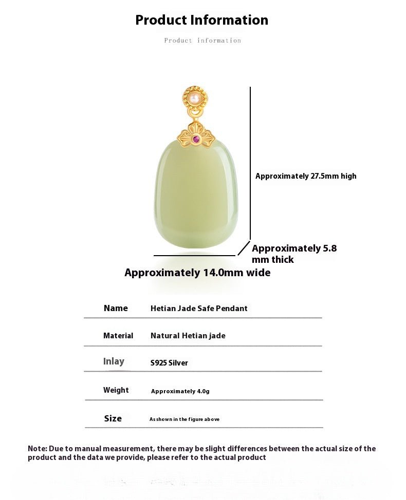 stylish & elegant inlaid jade pendant: hetian jade safe s925 unisex | star8s