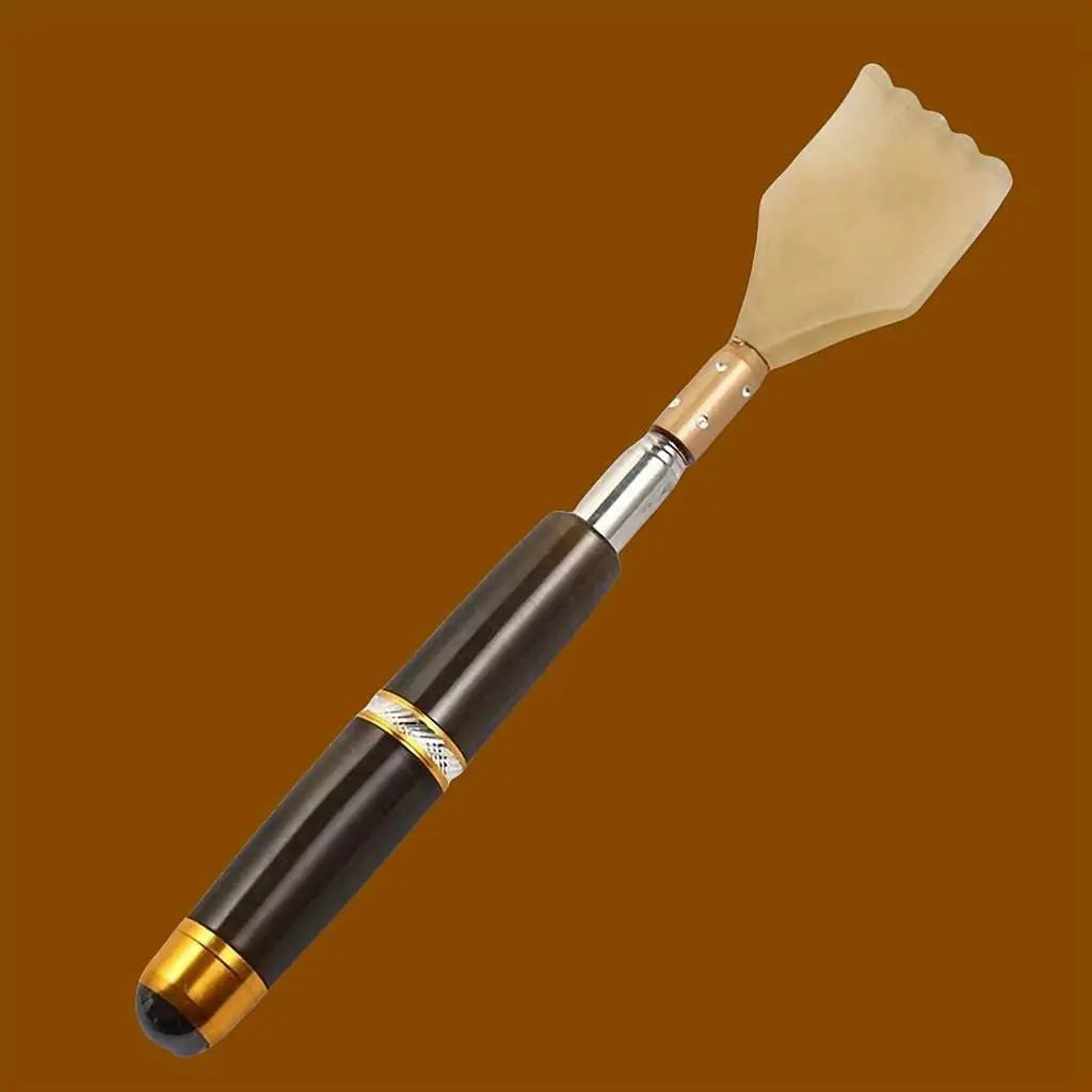 STAR8S Telescopic Back Scratcher & Massager – Natural Imitation Ox Horn, Extendable Self-Massage Tool with Elegant Wooden Handle for Full Body Itch, Portable & Retractable Design, Selfmassage Accessory | Telescopic Massager | Ergonomic Design - STAR8S