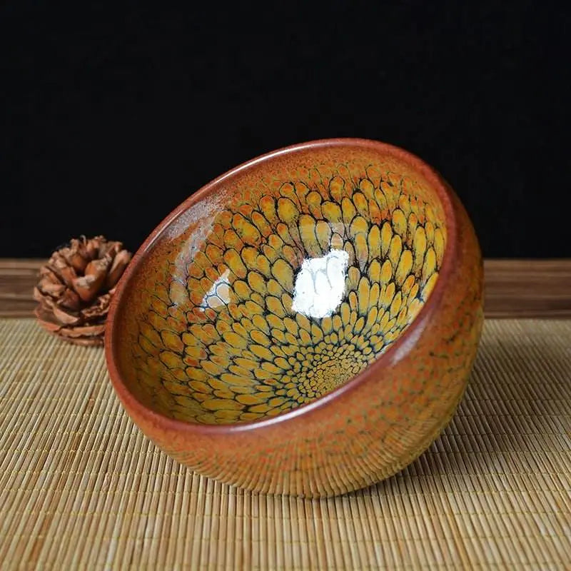 temmoku glaze jianzhan tea cup – artistic & unique kiln - changed gongfu set - star8s