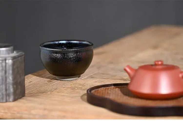 tenmoku tea cup – 35% heat retention, stress relief & ceremonial prestige - star8s