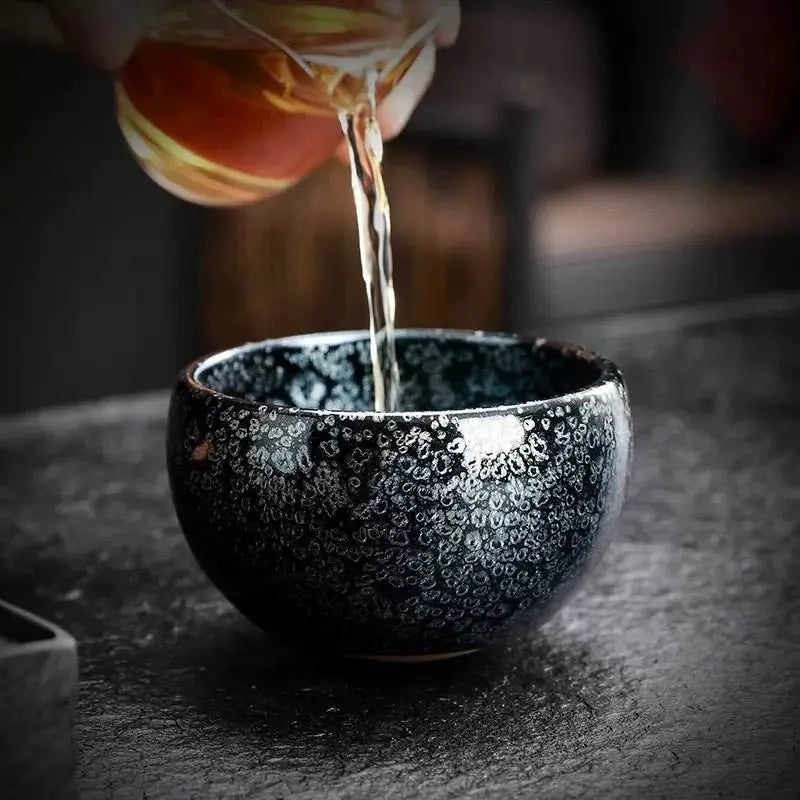 tenmoku tea cup – premium sky eye design, stylish & elegant gift - star8s