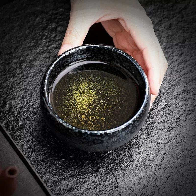 tenmoku tea cup – premium sky eye design, stylish & elegant gift - star8s