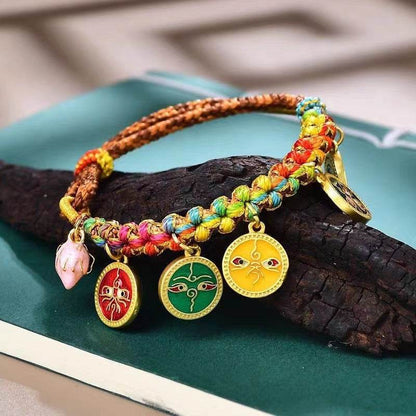 Tibetan - style Five - God of Wealth Rope, Hand - Woven Ethnic Jewelry for Luck - STAR8S