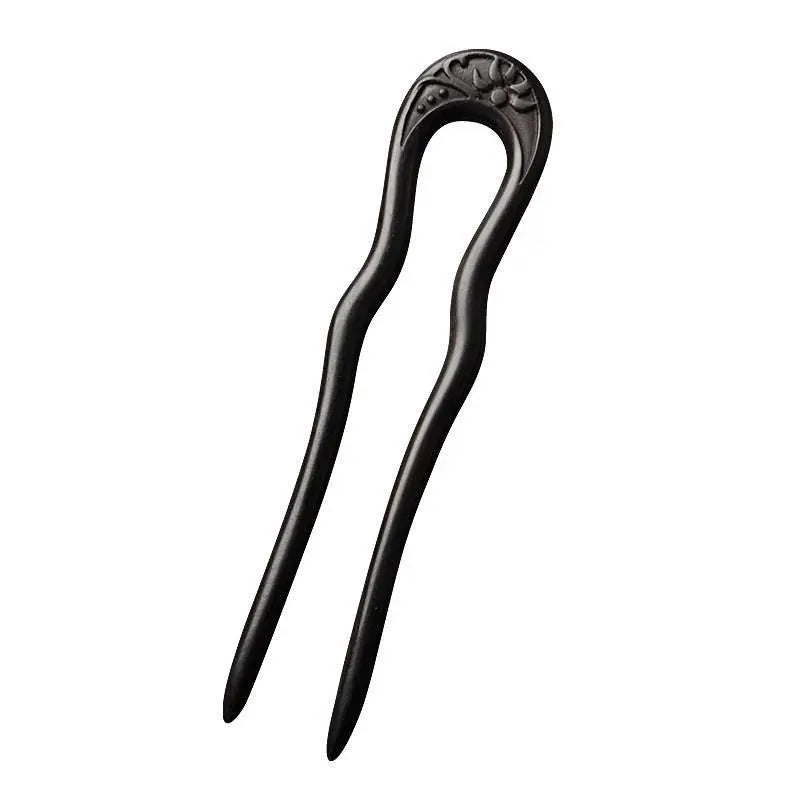 u - shaped double - prong wood hairpin for vintage & modern styling - star8s