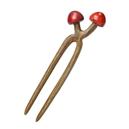 U - shaped Double - pronged Hairpin Made of Lightning - struck Wood, Stylish for Ancient - style & Daily Wear - STAR8S