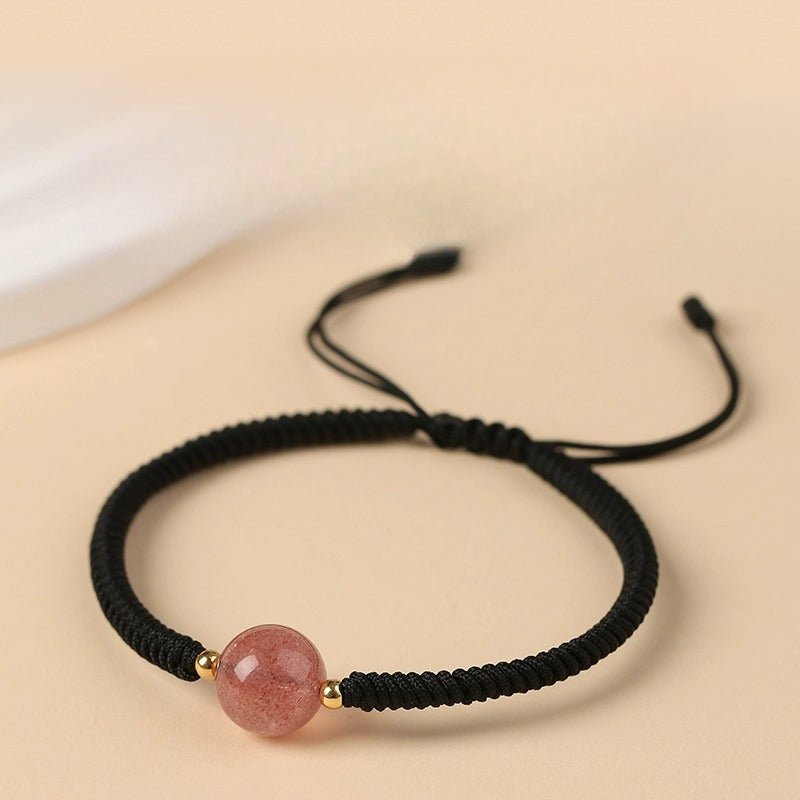 unique crystal bracelet: twelve zodiac strawberry moonstone | star8s