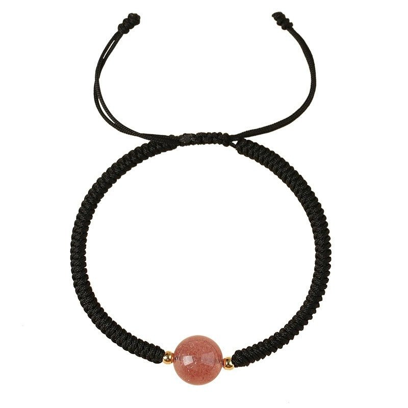 unique crystal bracelet: twelve zodiac strawberry moonstone | star8s