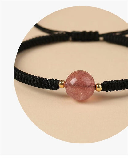 Unique Crystal Bracelet: Twelve Zodiac Strawberry Moonstone | STAR8S