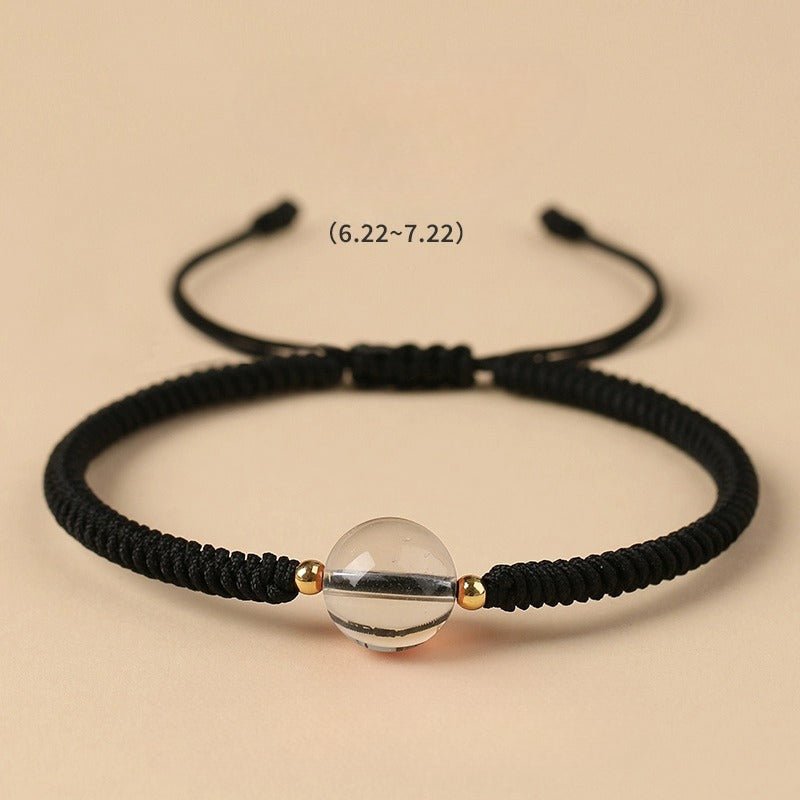 unique crystal bracelet: twelve zodiac strawberry moonstone | star8s