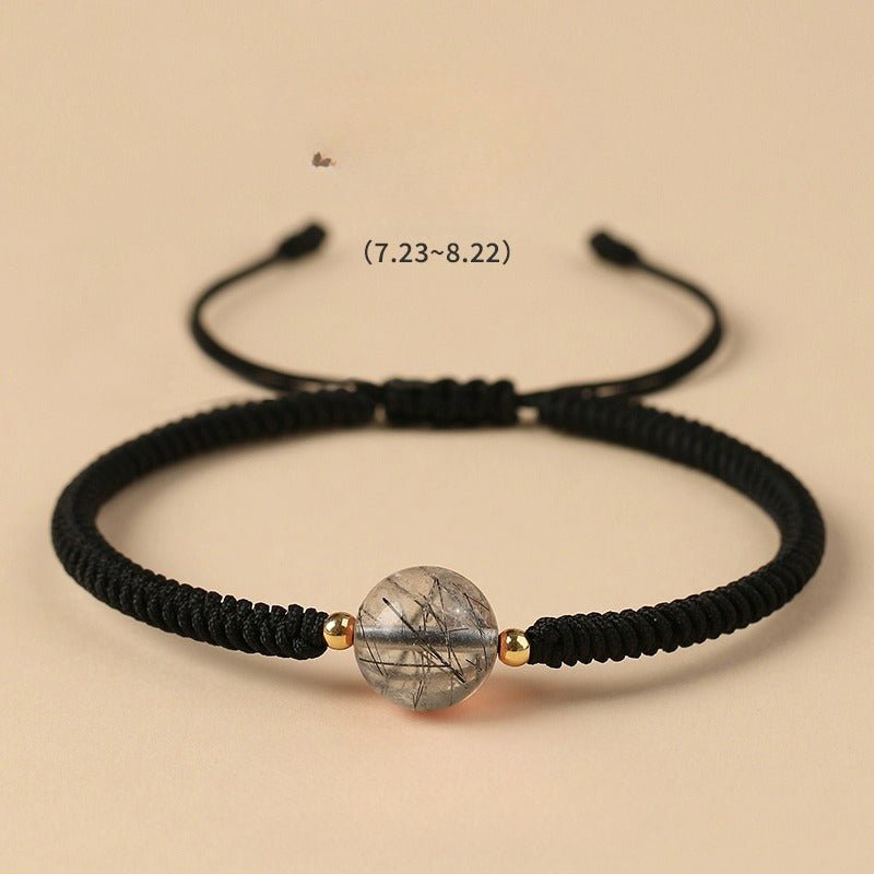 Unique Crystal Bracelet: Twelve Zodiac Strawberry Moonstone | STAR8S