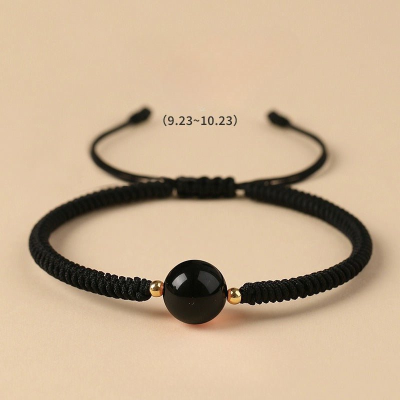 unique crystal bracelet: twelve zodiac strawberry moonstone | star8s