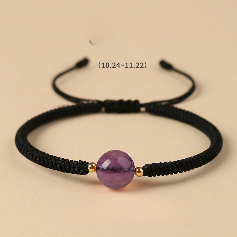 Unique Crystal Bracelet: Twelve Zodiac Strawberry Moonstone | STAR8S