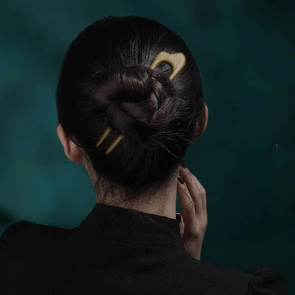 Vintage Green Sandalwood Hairpin for Princess Hairstyles Daily Gift - STAR8S