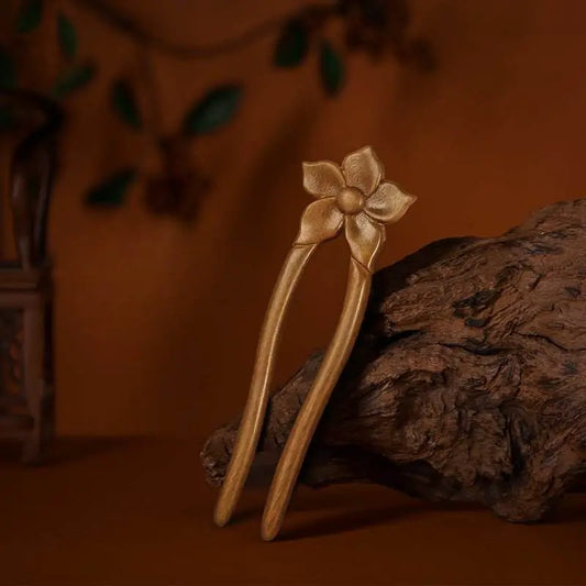 Vintage Handmade Wooden Hairpin for Ethnic Bun Minimalist Style - STAR8S