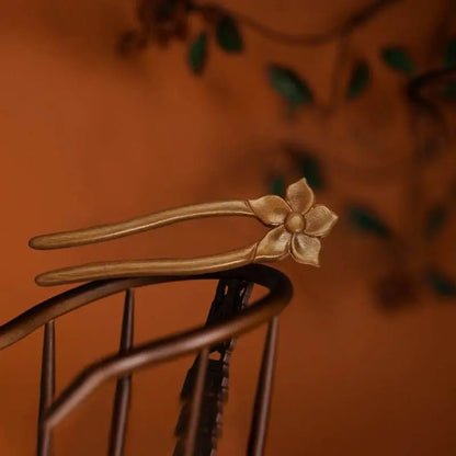 Vintage Handmade Wooden Hairpin for Ethnic Bun Minimalist Style - STAR8S