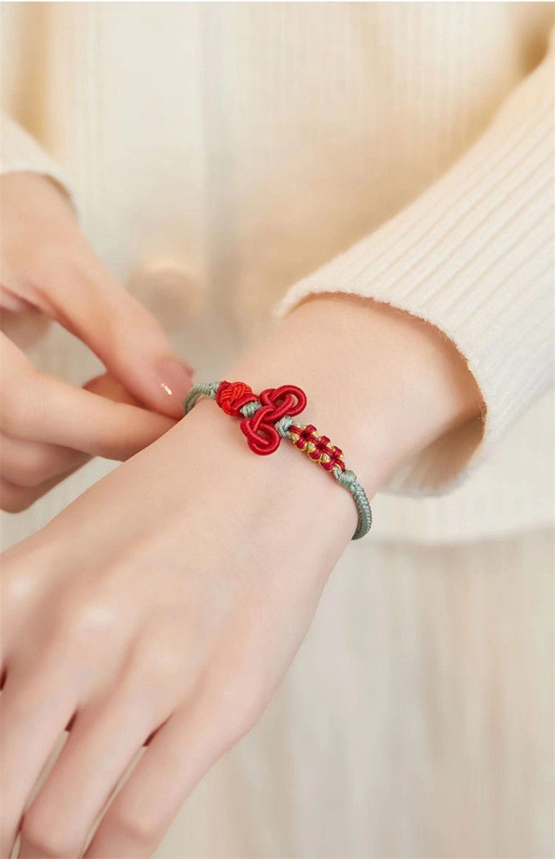 wenchang knot red string bracelet – handwoven spiritual red bracelet for students and teachers - star8s
