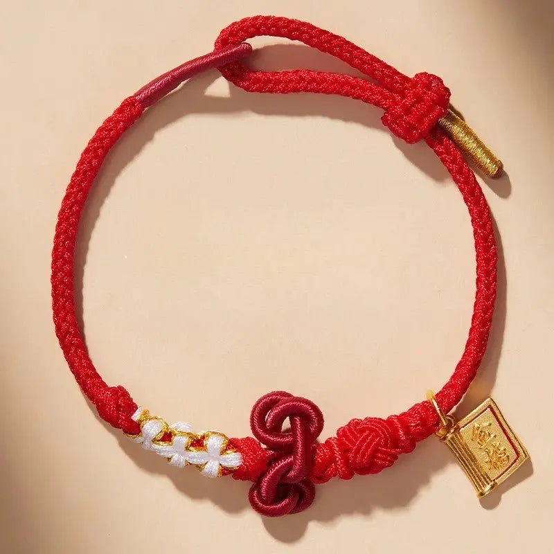 wenchang knot red string bracelet – handwoven spiritual red bracelet for students and teachers - star8s