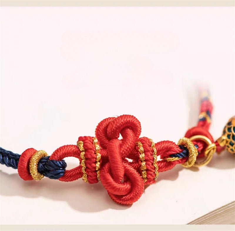 wenchang knot red string bracelet for men – lucky koi fish charm for exam success & good luck - star8s