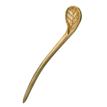 Wooden Vintage Hand Carved Hairpin Premium Accessory for Bun Styling - STAR8S