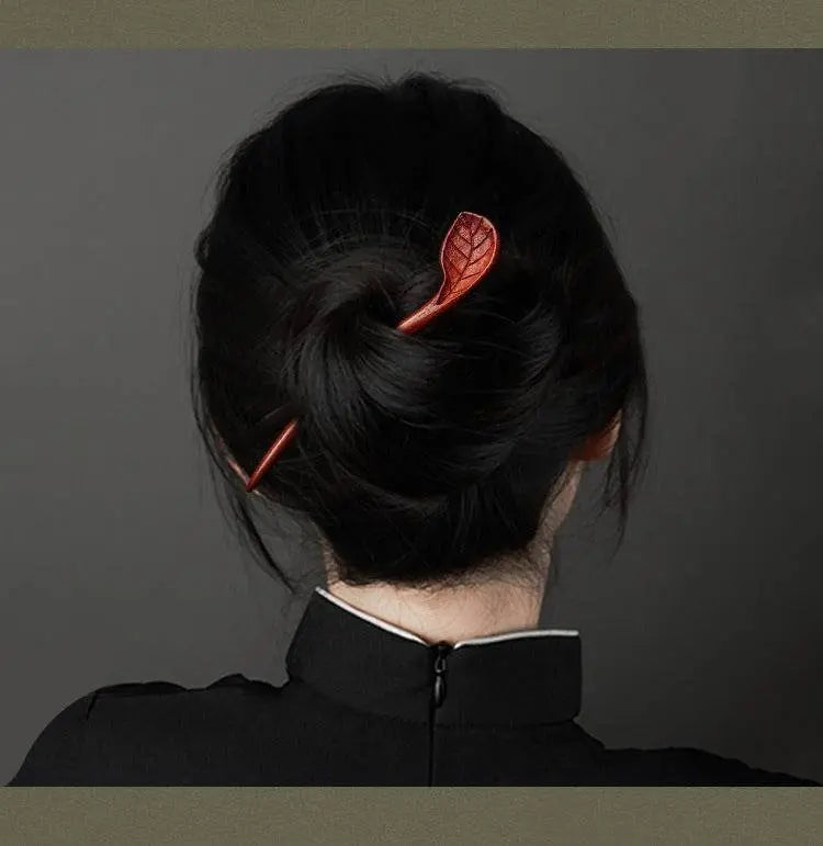 Wooden Vintage Hand Carved Hairpin Premium Accessory for Bun Styling - STAR8S