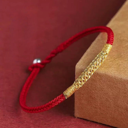 Year of the Snake Red String Bracelet - Handcrafted Lucky Charm, Hollow Cloud Knot, Zodiac Couples - STAR8S
