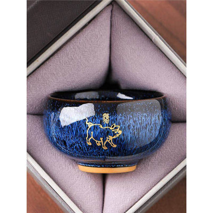 Zodiac Jianzhan Tea Cups – Kiln-Transformed Craft, Daily Tea Rituals Stress Relief & Connoisseur Prestige - STAR8S