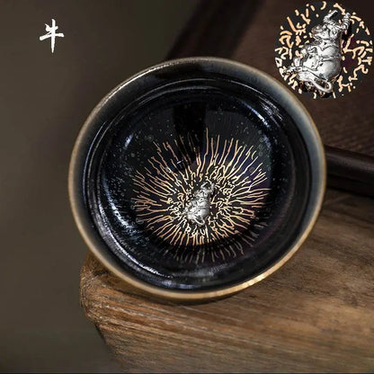 Zodiac Jianzhan Tea Set – Kiln-Transformed Silver Craft, Tea Ceremony Anxiety Relief & Artistic Legacy - STAR8S