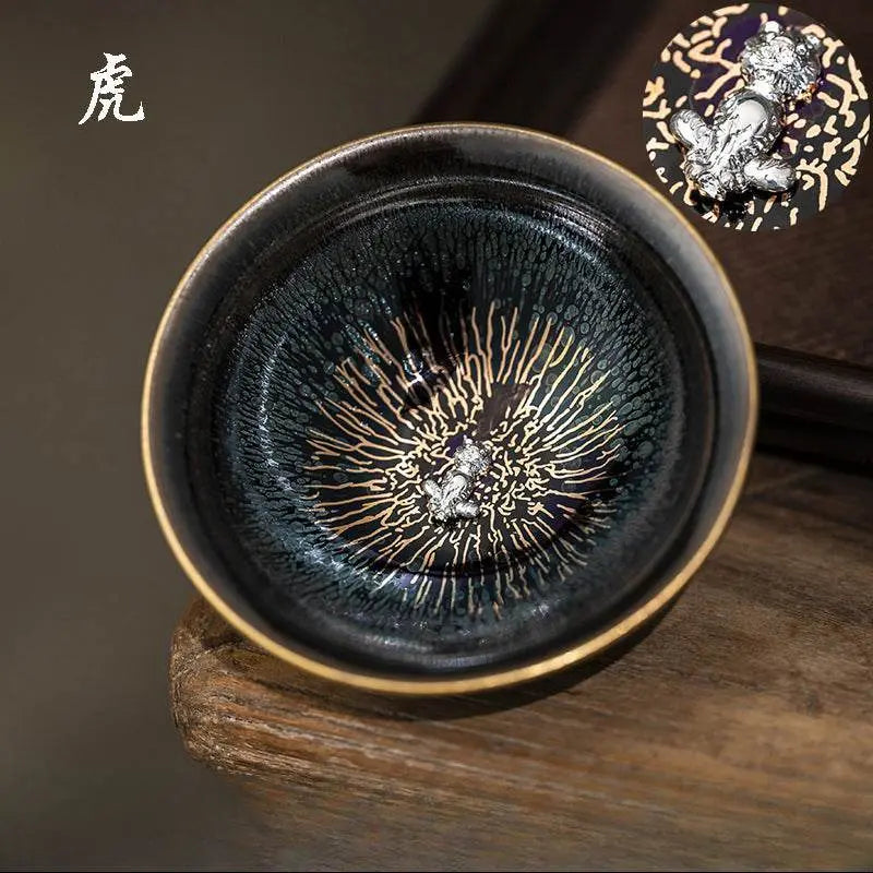 Zodiac Jianzhan Tea Set – Kiln-Transformed Silver Craft, Tea Ceremony Anxiety Relief & Artistic Legacy - STAR8S