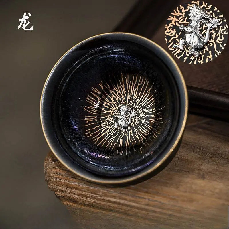 Zodiac Jianzhan Tea Set – Kiln-Transformed Silver Craft, Tea Ceremony Anxiety Relief & Artistic Legacy - STAR8S