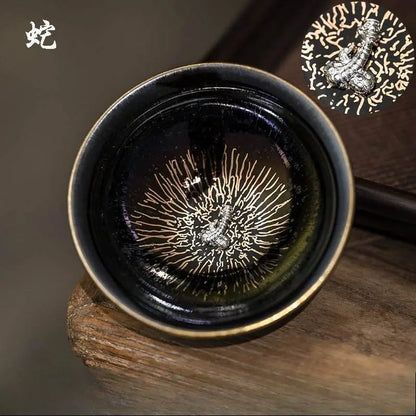 Zodiac Jianzhan Tea Set – Kiln-Transformed Silver Craft, Tea Ceremony Anxiety Relief & Artistic Legacy - STAR8S