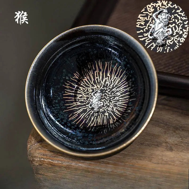 Zodiac Jianzhan Tea Set – Kiln-Transformed Silver Craft, Tea Ceremony Anxiety Relief & Artistic Legacy - STAR8S