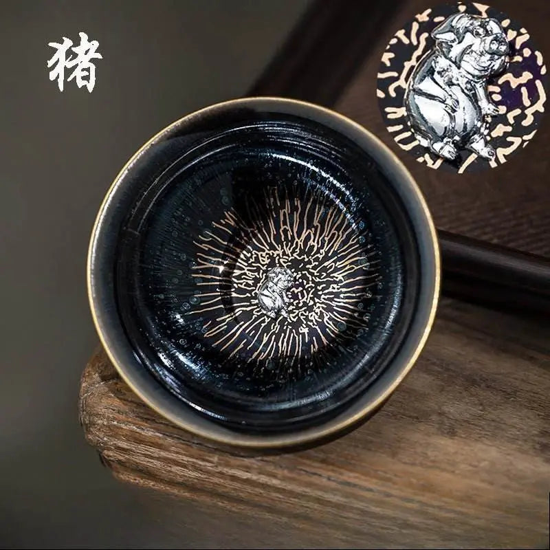 Zodiac Jianzhan Tea Set – Kiln-Transformed Silver Craft, Tea Ceremony Anxiety Relief & Artistic Legacy - STAR8S