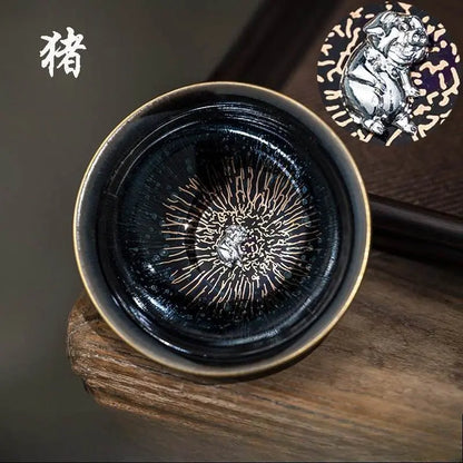 Zodiac Jianzhan Tea Set – Kiln-Transformed Silver Craft, Tea Ceremony Anxiety Relief & Artistic Legacy - STAR8S