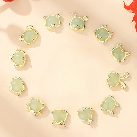 Chinese Zodiac Hetian Jade Stud Earrings for Stylish Women | STAR8S
